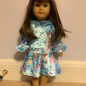 Velvety Flowy 70’s style doll dress